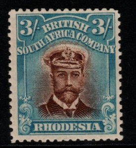 RHODESIA SG237 1913 3/= CHESTNUT & BRIGHT BLUE p14 HEAD DIE II MTD MINT 