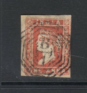 India, Sc 4 (SG 12), used (thin spot)