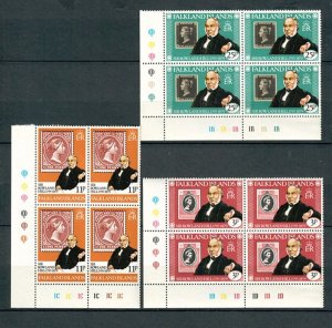 Falkland Islands #291 - 293 set of MNH blocks of 4