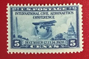 1928 US Sc 650 unused 5c Globe and airplane CV$4.50 Lot 1970