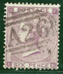 GB Used Abroad GIBRALTAR QV SG.84 6d Lilac *A26* Numeral Used Cat £140+ ORED70
