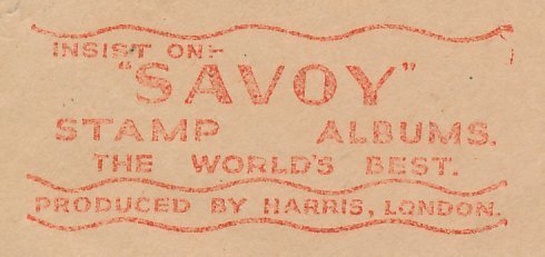 Meter cover GB / UK 1936 Savoy Stamp Albums