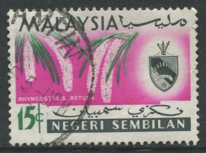 STAMP STATION PERTH Negri Sembilan #81 Orchid Type & State Crest Used 1965
