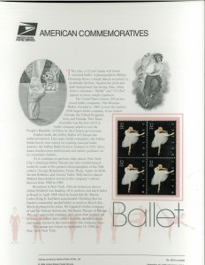 USPS COMMEMORATIVE PANEL #552 BALLET #3237