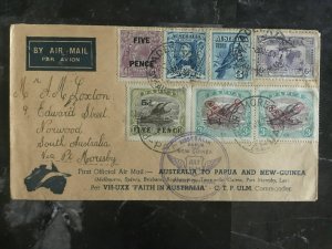 1934 Port Moresby Papua New Guinea First Flight Cover to Brisbane Australia FFC