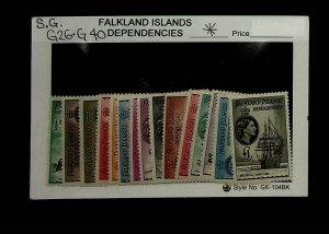 Falkland Islands, Dependencies 1954 SG G26 - G40 * MH QEII (002703)