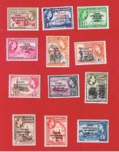 Ghana #5-13  #25-27  MNH OG  Gold Coast Overprints Complete  Free S/H