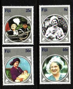 Fiji-Sc#531-4-Unused NH set-Queen Mother-Birthday-1985-please note that there is