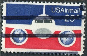 C89 25c Plane & Globes Air Mail Used