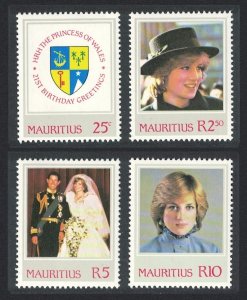 Mauritius Diana Princess of Wales 21st Birthday 4v 1982 MNH SG#643-646