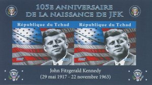 Chad 2022 MNH JFK Stamps John F Kennedy US Presidents Politicians 2v IMPF M/S II 