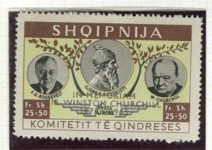 ALBANIA; 1963 W. Churchill Memorial issue fine MINT MNH value, Gold Optd.