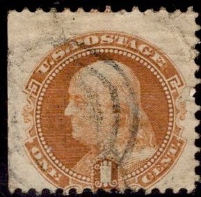 US Stamp #112 1c Buff Franklin USED SCV $130