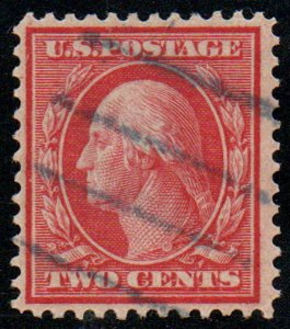 USA #358 VF, blue line cancel, eye popping color!