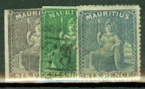 JH: Mauritius 18-9,21 used; 20 mint; 22 unused no gum CV $357; scan shows a few