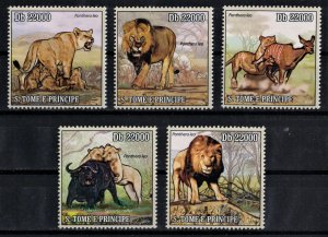 S. TOME E PRINCIPE 2010 - Lions / complete set MNH