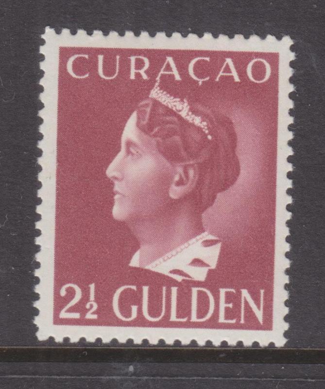 CURACAO, 1942 Wilhelmina, Kolff printing, 2 1/2g. Brown lake, lhm.