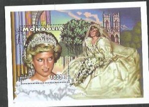 MONGOLIA - 1997 - Princess Diana - Perf Souv Sheet #3 - Mint Never Hinged