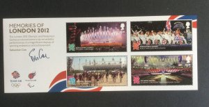 2012 GB. MS 3406 mint minisheet. Memories of London Olympic games.