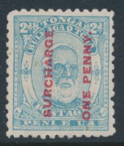 Tonga 1895 SG 25 ONE PENNY SURCHARGE on 2d Pale Blue