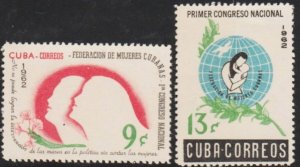 1962 Cuba Stamps  First Congress Federation of  Women Complete Set MNH