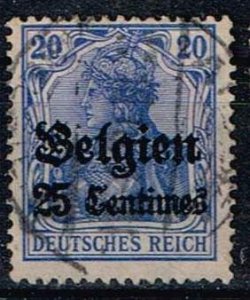 Belgium 1916,Sc.#N4 used, Germania ovpr. issue of 1905 (1,4 mm distance) cv. €6
