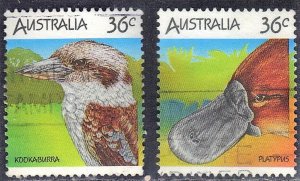 AUSTRALIA SC# 992D+E **USED** 36c 1986  SEE SCAN