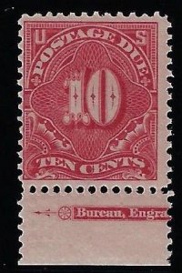 Scott #J42 - $190.00 – Fine-OG-NH – Bottom margin imprint single. Choice!