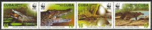 CUBA Sc# 4342-4345 WORLD WILDLIFE FUND reptiles WWF  Strip of 4  2003 used cto