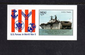 PALAU #258 1990 USS PELELIU MINT VF NH O.G S/S