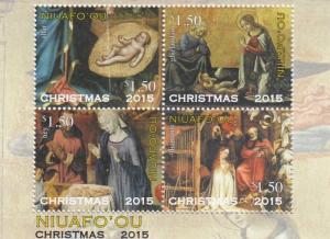 NIUAFO'OU - 2015 - Christmas - Perf 4v Sheet - M N H