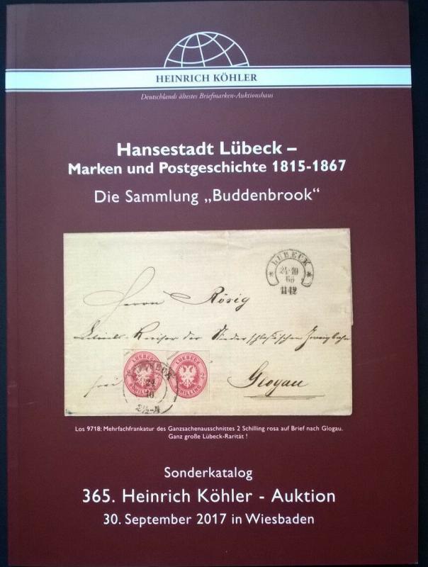 Auction catalogue Hansestadt Lübeck Marken & Postgeschichte 1815-67 Germany