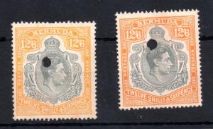 Bermuda KGVI 1938 12s 6d punched SG120 SG120b WS11531