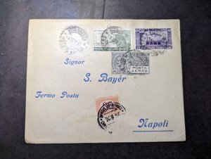 1926 Italy Airmail Cover Milan to Naples S Bayer