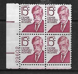 UNITED STATES, 1288 , MNH , PLATE BLOCK, LL , OLIVER WENDELL HOLMES