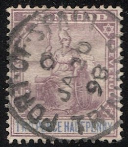 TRINIDAD 1895  Sc 74  1/2d  Used, Port-of-Spain 1898 cancel