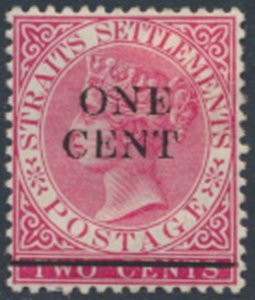 Straits Settlements    SC# 77 MH w/ surcharge  see details & scans