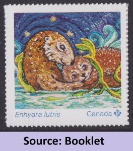 Canada 3379 Animal Mother & Babies Sea Otter P single MNH 2023