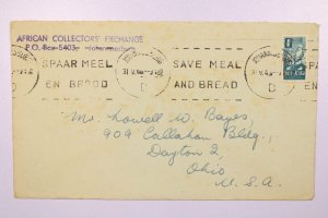 South Africa 194x 1/2c Cover to USA - L39450