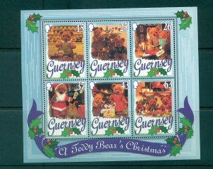 Guernsey - Sc# 614a. 1997 Christmas Teddy Bears. MNH Souv. Sheet. $7.00.