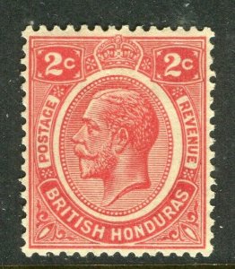 BRITISH HONDURAS; 1922 early GV issue fine Mint hinged Shade of 2c. value