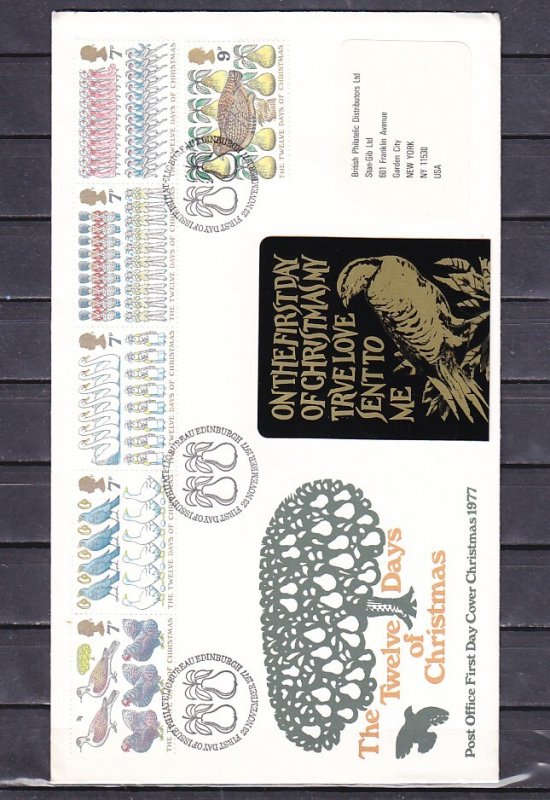 Great Britain, Scott cat. 821-826. Twelve days of Christmas. First Day Cover. ^
