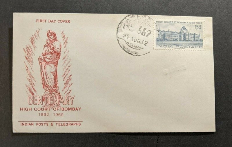 1962 FPO 662 India Centenary High Court of Bombay First Day Cover