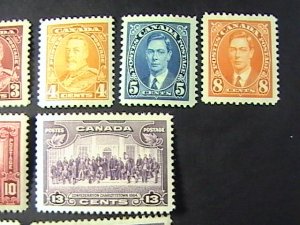 CANADA # 217-227--MINT NEVER/HINGED--**TONED GUM**--COMPLETE SET----1935
