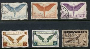 SWITZERLAND #C10-15, Airmail sets, used, VF, Scott $260.00