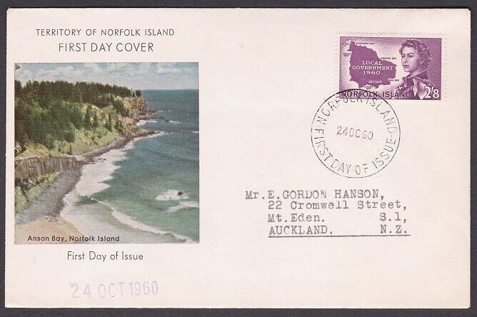 NORFOLK IS 1960 Local Government commem FDC.................................x135