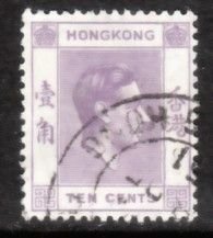 Hong Kong 1946 Sc 158 KGVI 10c Used