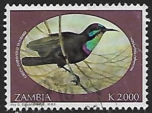 Zambia # 638 - Green-throated Sunbird - used