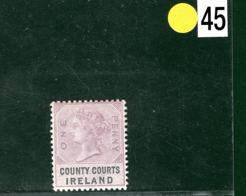 GB Ireland QV REVENUE Stamp 1d Lilac *COUNTY COURTS* 1878 #1 Mint MM Y2WHITE45