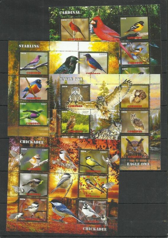 Nature Animals Birds Cardinal Pheasant Imp.Perf. 5 sk.- 2016 (private issue) FG3